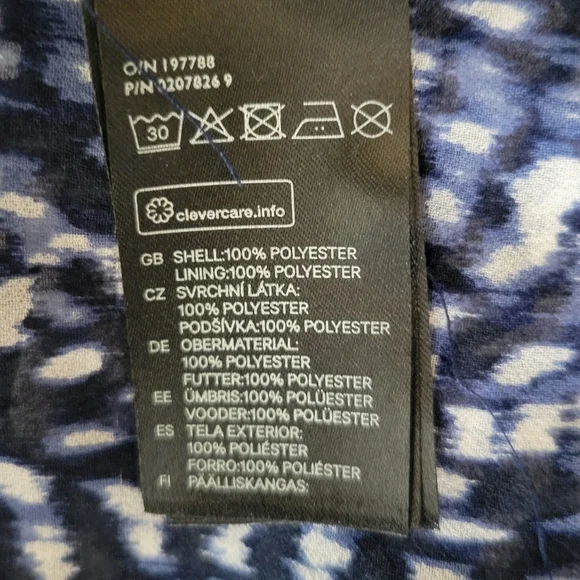 H&M // ultra-glam blue & white feathered print semi-sheer long maxi dress - Picture 15 of 15